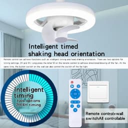 Livano Plafondventilator - Met Verlichting - Plafond Ventilator - Met Lamp - Plafonniere Met Ventilator - Met Licht - Wit — thumbnail 2