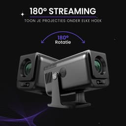 Lumistar® Pro+ Mini Beamer - Alles-in-één Smart TV Projector - 2025 model - Android 13.0 & iOS - WiFi 6 & Bluetooth 5.2 - 4k ondersteuning - Beamer - Inclusief Hdmi kabel - Home Cinema - Zwart — thumbnail 4