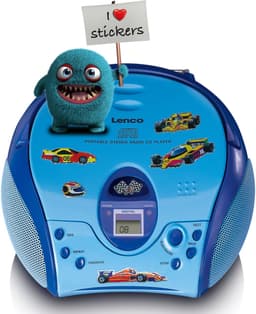 Lenco SCD-24 KIDS - Draagbare cd speler en radio voor kinderen - Inclusief stickervel - Blauw — thumbnail 4