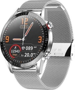 Belesy® Contact - Smartwatch Dames – Smartwatch Heren - Horloge – Stappenteller - Bloeddruk - 1.3 inch - Kleurenscherm - Full Touch - Bluetooth Bellen - Zilver - Staal - Moederdag — thumbnail 2