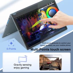 Ninkear 15.6" FHD IPS Touchscreen Laptop – 360° Flip 2-in-1 Convertible – AMD Ryzen 3 3200U – 16GB RAM – 512GB SSD – Windows 11 Pro – Dual-Band WiFi – Zilver — thumbnail 2