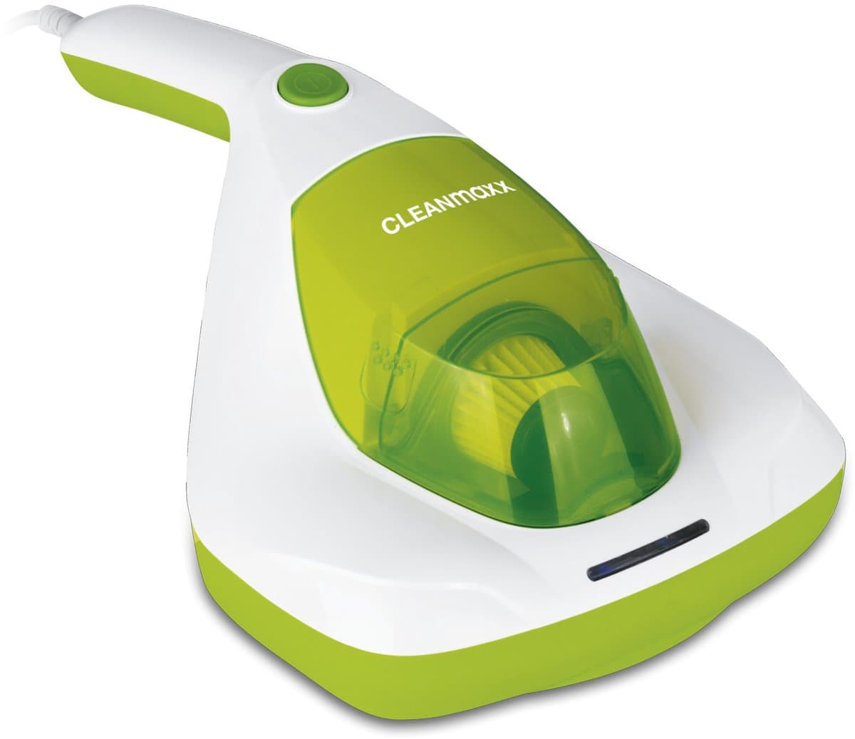 CLEANmaxx Anti-mijt-handstofzuiger snoerloos | kruimelzuiger draadloos | Matrasreiniger met UV-C-licht | Vernietigt 99,9% van alle mijten | Inclusief HEPA-filter en 250 ml stofreservoir | Ideaal voor allergiepatiënten [Limegreen] — afbeelding 1