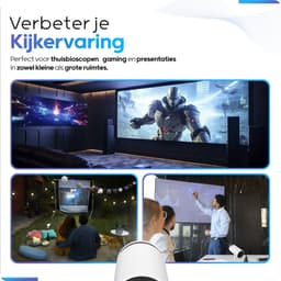 Proun Mini Beamer - 4K Ondersteuning - 2025 Model - Projector Scherm - HD - Home Cinema Beamers - iOS & Android — thumbnail 5