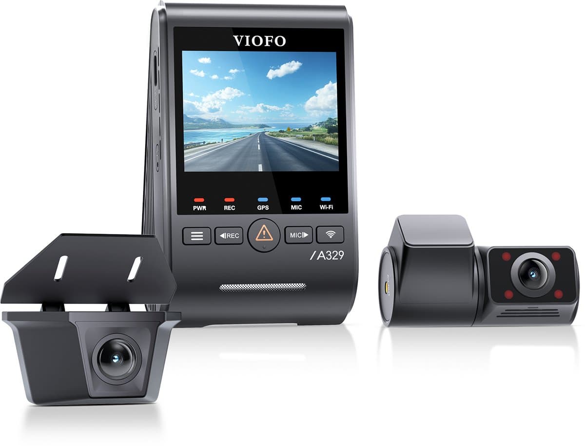 VIOFO A329SW 3CH - 4K 60FPS Dashcam - Inclusief CPL filter, interieur- en waterdichte achtercamera - 2025 — afbeelding 1