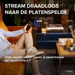 Platenspeler Bluetooth - LP speler met stereo speakers - Audizio RP335 - Retro - Houtlook — thumbnail 4
