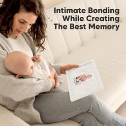 Baby Hand- en Voetafdrukherinneringskader – Leem Set voor Pasgeborenen – Babykamer Decoratie — thumbnail 4