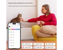 Slimme Zigbee Radiator Thermostaat met Tuya App Controle en Programmeerbare Verwarming (M30 x 1,5 mm)
