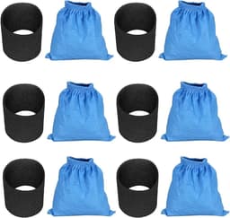 Filterset voor nat- en droogstofzuiger - geschikt voor Kärcher WD 2, WD 3, WD 4 - met 6 textielfilterzak en 6 nat/schuimfilter - 12 stuks — thumbnail 1