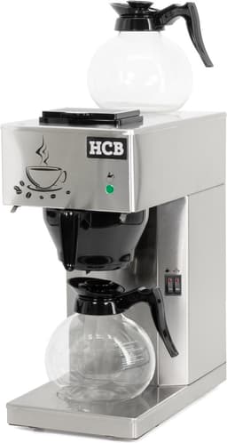 HCB® - Professionele Horeca Koffiezetapparaat - 2 x 1,8 liter - 230V - RVS / INOX - Filter machine voor koffie - Filtermachine - Filterkoffie - 40.5x20.5x45.5 cm (DxBxH) - 9 kg - 1713 — thumbnail 1