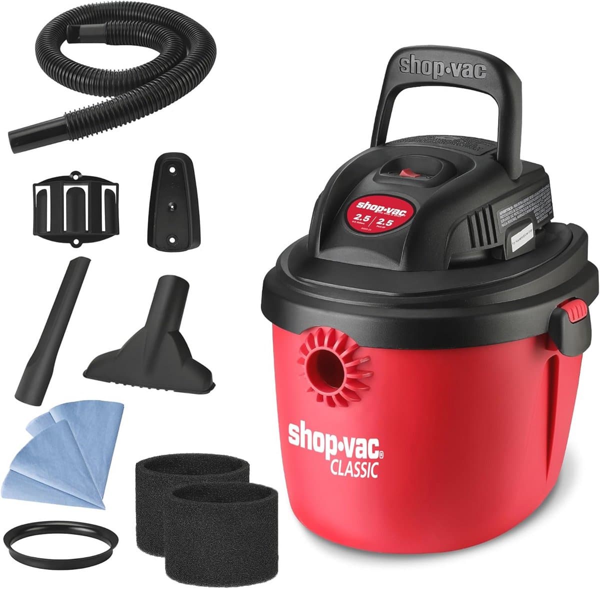 Compacte Nat-en Droog Stofzuiger 7,6 L met Opvouwbare Handgreep en Multifunctionele Accessoires — afbeelding 1