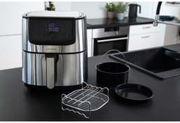 Gastronoma Heteluchtfriteuse - Airfryer 1800W - 8L - Met meerdere accessoires - 18290010 - RVS — thumbnail 5