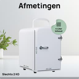 Kaaiman® Mini Koelkast 4L - Kleine Koelkast 12V/220V - Cosmetische Koelkast - Warm en Koud Functie - Skincare Fridge - Mini koelkast Slaapkamer - Wit — thumbnail 2