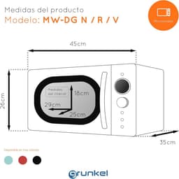 Vintage Magnetron 20 Liter - Digitale 5-in-1 Magnetron met Timer en Ontdooifunctie - 700 W — thumbnail 2