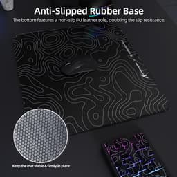 ATTACK SHARK CM05 Tempered Glass Gaming Mouse Pad - Glazen Muismat - Ultra-Smooth Surface - 9H Tempered Glass - 45*40CM - eSport Gaming Mousepad - Black Contour Line — thumbnail 3