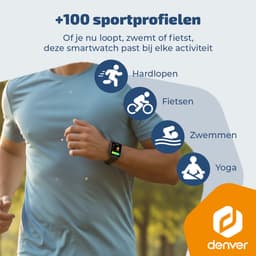 Denver Smartwatch - Hartslagmeter - 100 sportmodi - Saturatiemeter - Volledig Belfunctie - SWG159 — thumbnail 2