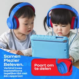 PowerLocus PLED Wired Kinder Koptelefoon met Draad USB-C - Koptelefoon voor kinderen - Veilig volume van 85dB en 94dB - Hoofdtelefoon - Met microfoon - Sharing Audio Functie - USB-C Blauw/Rood — thumbnail 4