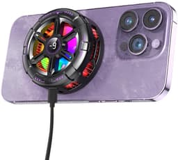 longziming -Mobiele Telefoonkoeler - Magnetische Absorptie - Koelt Snel -gestuurde Ventilatie En Digitale Temperatuurweergave - 1 Stuk - Universeel - voor gamen en video kijken - Zwart — thumbnail 2