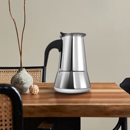 Italiaanse espressomachine, 100 ml, capaciteit voor 2 kopjes, koffiezetapparaat, koffiekan, koffiezetkan, roestvrij staal, geschikt voor inductiekookplaat en open vuur. — thumbnail 2