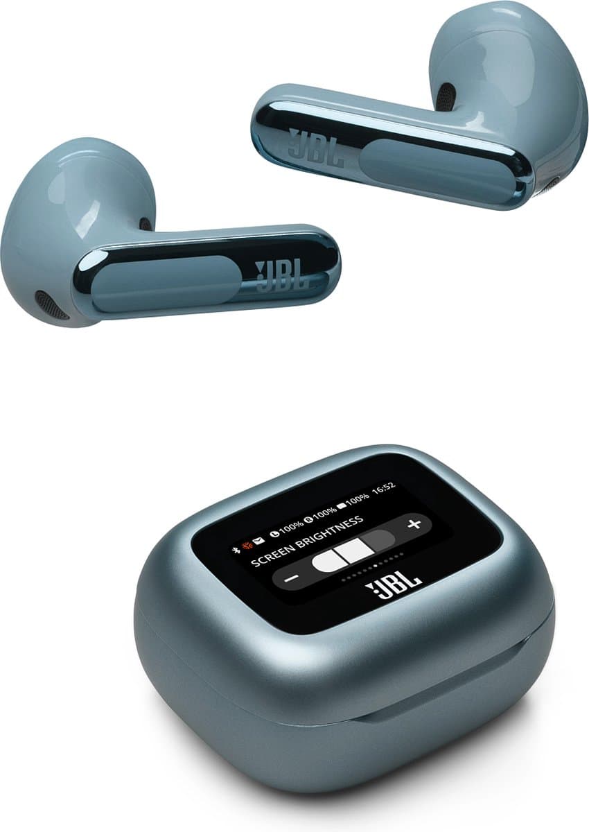 JBL Live Flex 3 - Draadloze Noise Cancelling Oordopjes - Oortjes Draadloos - Bluetooth - Open-fit - Smart Charging Case met Display - 50 uur batterij - Blauw — afbeelding 1