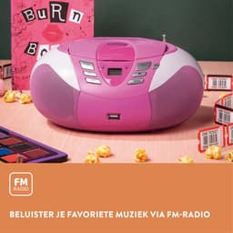 Lenco SCD-37 - Draagbare radio CD speler met MP3 optie en USB - Roze — thumbnail 5