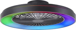 Brilliant Mazzaro - Plafondventilator - LED 48W - 3000K-6500K - 58cm - Dimbaar - Zwart — thumbnail 1