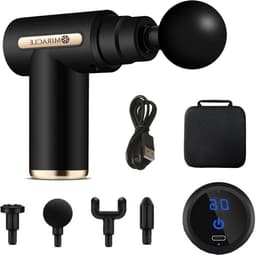 Massage Pistool Body Muscle Massager Professionell Djupvävnadsmassagepistol Smärtlindring 4 Tillbehör 6 Hastigheter - Zwart — thumbnail 1
