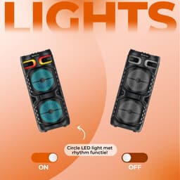 Denver Bluetooth Speaker Party Box - Discolichten - Partybox - Incl. Afstandsbediening - Microfoon Aansluiting - Micro SD / USB / AUX - BPS355 — thumbnail 5