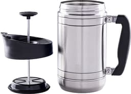 Planetary Design - Serie BruTrek Base Camp - Koffie - French Press - Cafetiere - Camping - Koffiekan - Outdoor - Stoer - Sterk - Anti bitter - Staal - 1L — thumbnail 3