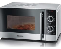Severin MW 7874 Magnetron met Grillfunctie – 20L – 700W Magnetron – 900W Grill – 9 Vermogensstanden – Zwart/Zilver