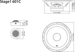 JBL STAGE1 601C - 16 cm (6,3'') 2-Weg speakers - composet - 170W piek - Zwart — thumbnail 5