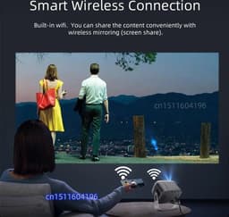 Overeem products mini beamer - thuisbioscoop - 4k beeldkwaliteit - wifi - met afstandbediening — thumbnail 2