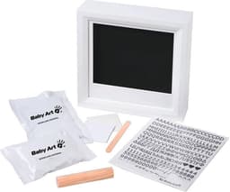 Fotolijst Incl. Gipsafdruk Set Om Zelf Te Maken, Eenvoudig En Hardt Snel Uit, Voor Handafdruk En Voetafdruk Van Uw Baby, Vensterbeeldframe, Grijs — thumbnail 1