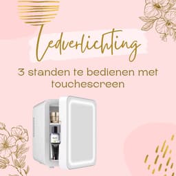 Jambo® Skincare Fridge - Mini Koelkast - Make-up Koelkast met Spiegel - Beauty Fridge met Spiegel en 3 Standen Ledverlichting - Wit - Cosmetica - 4 Liter — thumbnail 5