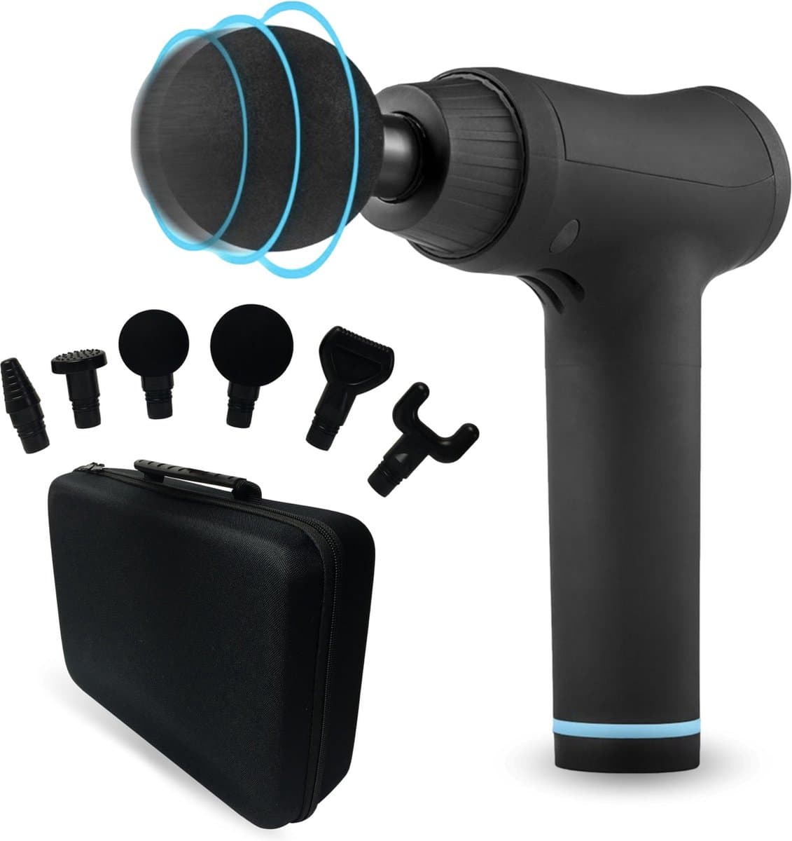 Pure Relief Massage Gun – Krachtig Draadloos Massageapparaat | 30 Vibratiestanden tot 3500 RPM | Spierherstel, Ontspanning & Sportmassage | Inclusief 6 Opzetstukken & LCD Touchscreen — afbeelding 1
