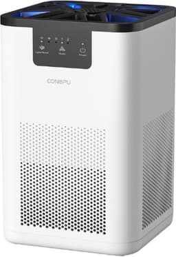 Luchtreiniger - Air Purifier - Luchtfilter met Nachtlamp - Huisdierpollen en Schilfers - Wit — thumbnail 1