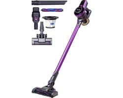 Auronic Steelstofzuiger Draadloos - Zonder Zak - Op Accu - 4-in-1 - 160W - Vacuum Cleaner - Paars/Grijs