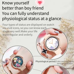 DrPhone NY1 - 2.5 Curve Elegante Smartwatch voor Vrouwen - Dunne Metalen Kast - Hartslagmeter - Sportfunctie - Brons Goud — thumbnail 3