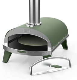 ZiiPa Pizza Oven Piana - Houtgestookt - Met Thermometer - Eucalyptus - Geschikt voor Ø 30 cm Pizza's - Roterende Pizzasteen voor Gelijkmatige Bakresultaten - Snel en Efficiënt — thumbnail 1
