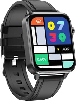 Belesy® INTELLIGENT - Smartwatch Dames - Smartwatch Heren - Horloge - 1.70 inch – kleurenscherm – Stappenteller – Calorieën - Gezondheidsindicatoren – Je eigen foto als wijzerplaat - Leer – Zwart - Moederdag — thumbnail 3