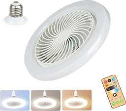 Livano Plafondventilator - Met Verlichting - Plafond Ventilator - Met Lamp - Plafonniere Met Ventilator - (Met Licht) - Wit — thumbnail 1