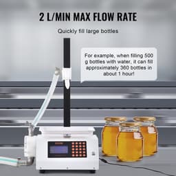 VEVOR Vulmachine 2L/min Vloeistofvulmachine 50-5000g Flessenvulmachine 315 x 260 x 175mm Pastavulmachine 120W Pomp Automatische Vulmachine Ideaal voor Honing, Melk en Meer — thumbnail 5
