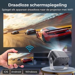 TAURUSPRO® Mini Beamer & Projector – Full HD 1080p – 4K Ondersteuning – Android 11.0 – Draagbare Beamer voor iOS & Android – WiFi 6 & Bluetooth 5.2 – Inclusief HDMI & Afstandsbediening – Home Cinema — thumbnail 3