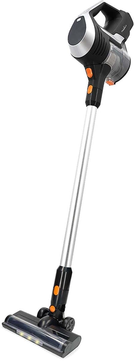 Nedis - Draadloze Steelstofzuiger - 130W - HEPA - LED Borstel - Oranje/Zwart — afbeelding 1
