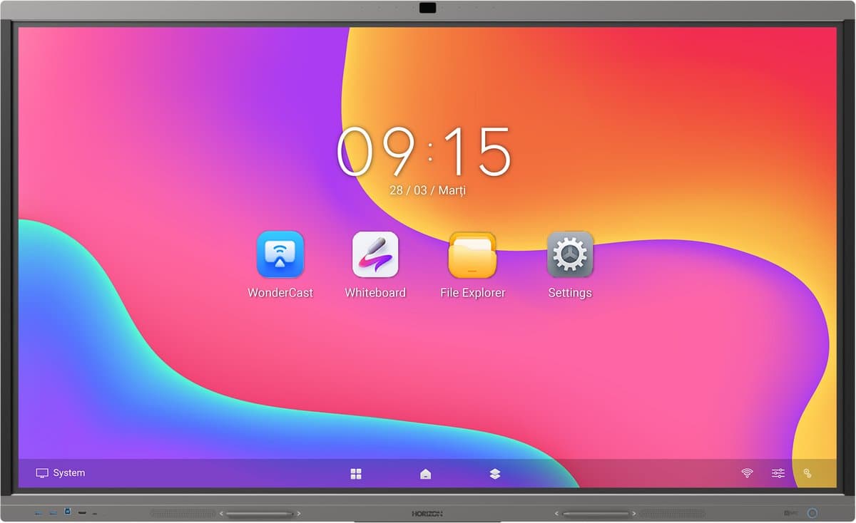 Horizon ID75HZA3B1/C Interactive Display 75 Inch – 4K Ultra HD – Touchscreen – Android 13 – 48 MP Camera – Webcamfunctie – Geïntegreerde Speakers – Interactief Whiteboard — afbeelding 1
