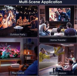 Carlovo Projector - Mini Beamer - Mini Projector - Beamer - Draagbare Projector - Thuisbioscoop - LED - Afstandsbediening - Inclusief Reistasje - Wifi - Bluetooth - Full HD 1080P - Wit — thumbnail 2
