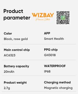 WizBay Premium Select® Aluminium Bi-Color Carbon Fiber Goud Smart Ring – Dames Heren – Oplaad Case - Hypoallergeen - Hartslag & Slaap Monitor - IP68 Waterdicht - O2 Meting - Gesture Functie - Multiple Sport Modi - Bi-Color Goud Zwart #12 — thumbnail 2