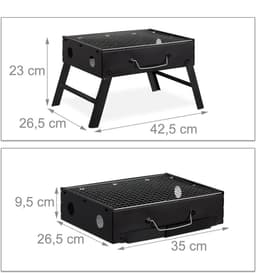 Houtskool BBQ - Barbecue - Inklapbaar - Compact - Barbecue Houtskool - Tafel Grill - Camping - Strand - Festival - Zwart — thumbnail 3