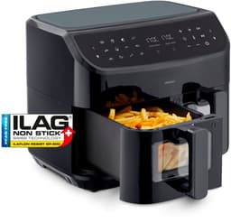 MEDION XXL Dubbele Airfryer P20 - 2 zones - 8,7 L - 2600 W - Zwart — thumbnail 1