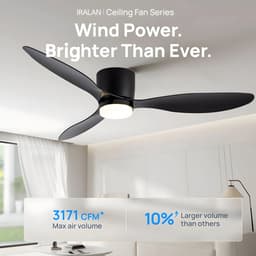 CL CHLIN® Trio Plafondventilator zwart met LED Verlichting – 52 Inch – Hoge Luchtstroom – Dual-Mode Licht – Met Afstandsbediening & Timer – Voor Woonkamer & Slaapkamer — thumbnail 3