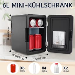 NETTLIFE Skincare Fridge - Mini Koelkast - Make-up Koelkast met Spiegel - Skincare Koelkast met LED Verlichting - Zwart - Stil - Beauty Fridge - voor Auto | kamer - 6 Liter — thumbnail 2